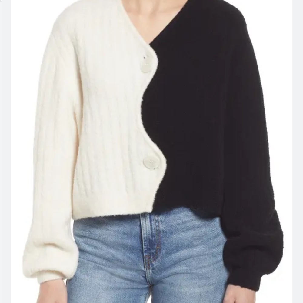 & Other Stories Colorblock Cardigan In White/ Black size S